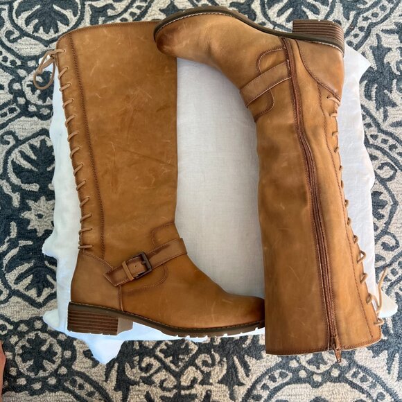 Sofft Women's Kristie Leather Lace Up the back Tall Boot Knee High Size 10M - Picture 4 of 10